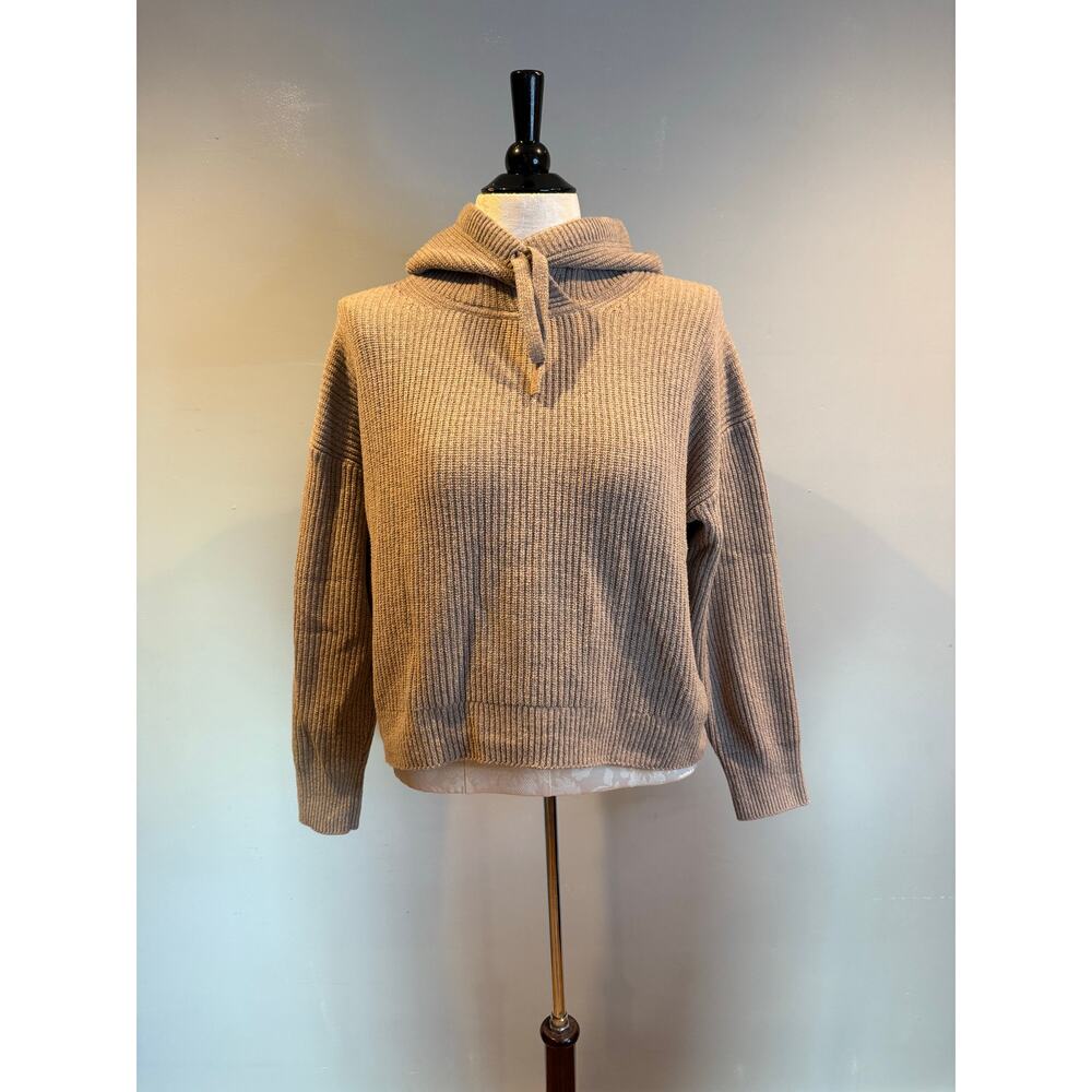 GAP Women’s Ribbed Knit Hoodie Sweater Beige Size M